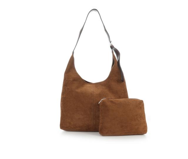 Bueno Of California Suedo Hobo Handbag in Tan color