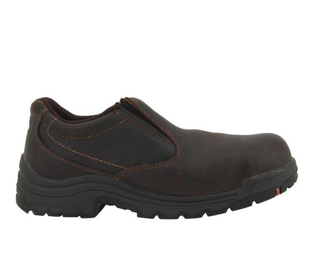 Men's Timberland Pro Titan Steel Toe Slip On 53534 Work Shoes in Brown color