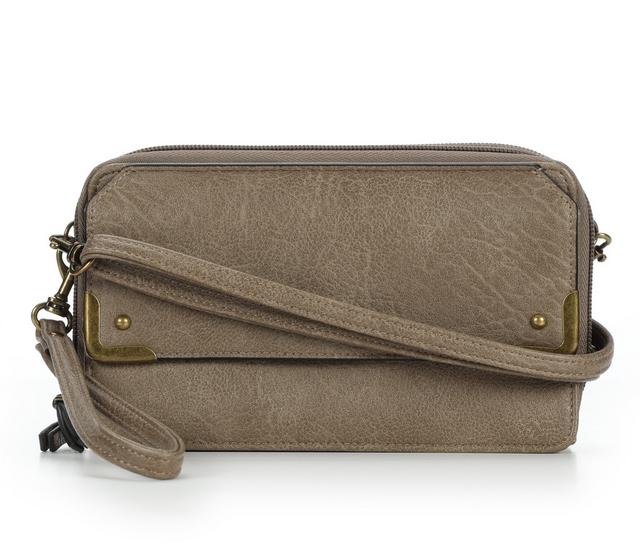 Bueno Of California Mira Wallet On A String Handbag in Dark Mushroom color