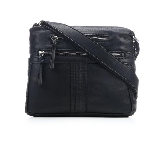 Bueno Of California Grainy Double Zip Handbag in Black color