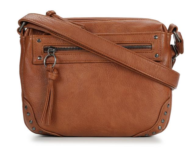 Bueno Of California Solana Crossbody Hardware Handbag in Tan color