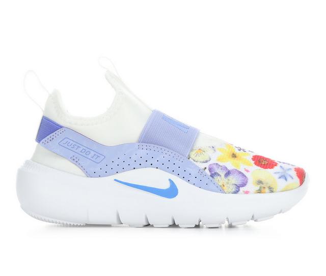 Kids' Nike Little Kid Flex Runner 4 Print Running Shoes in Thstl/Saphr/Wht color