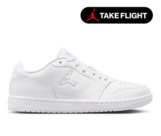 Women's Jordan Court Connect Low Sneakers in White/White color