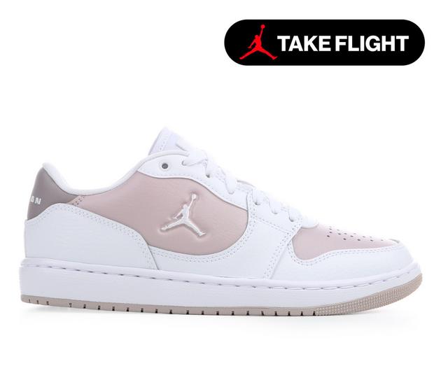 Women's Jordan Court Connect Low Sneakers in White/Pink/Grey color