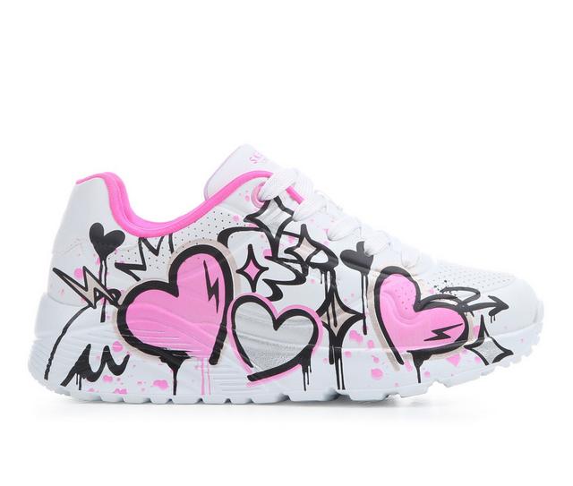 Girls' Skechers Street Uno Lite Graffiti 11-7 in White Multi color