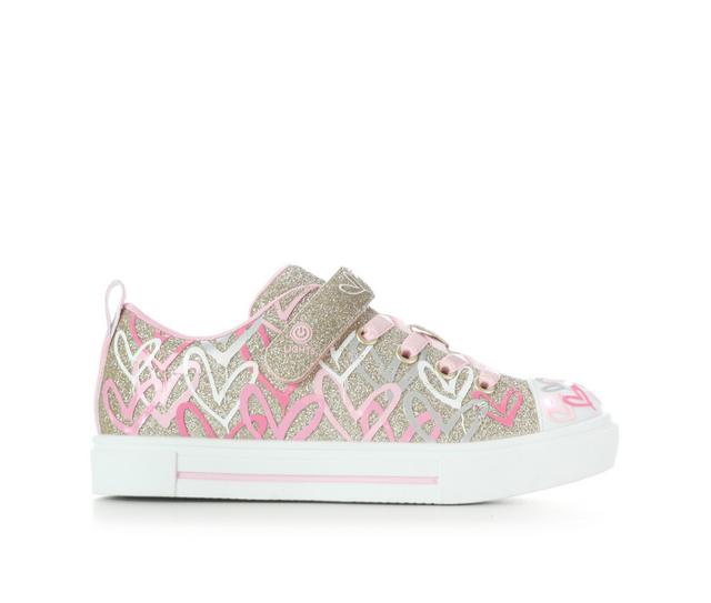 Girls' Skechers Little Kid & Big Kid Twinkle Sparks Gold Sneakers in Gold/Pink color