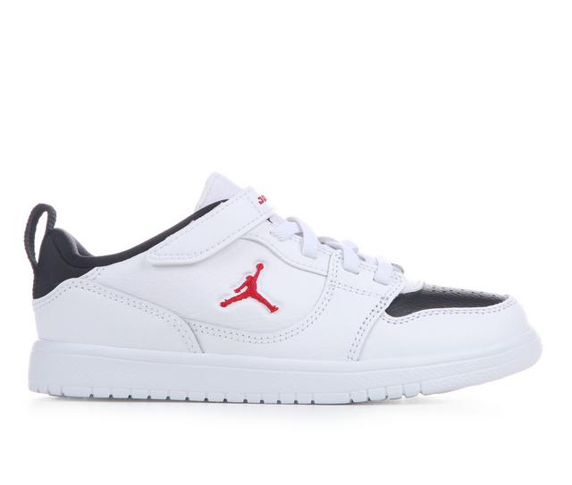 Boys' Jordan Little Kid Court Connect Low Sneakers in White/Red/Black color