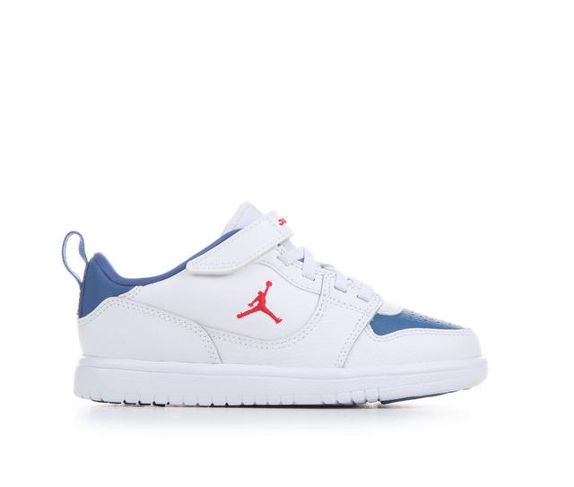 Boys' Jordan Little Kid Court Connect Low Sneakers in White/True Blue color