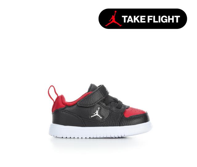 Kids' Jordan Infant & Toddler Court Connect Low Sneakers in Black/Red/White color