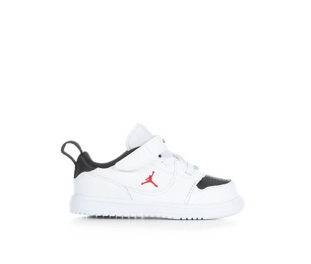 Kids' Jordan Infant & Toddler Court Connect Low Sneakers in White/Red/Black color