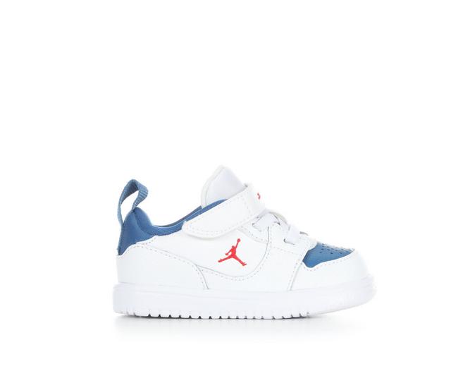 Kids' Jordan Infant & Toddler Court Connect Low Sneakers in White/True Blue color