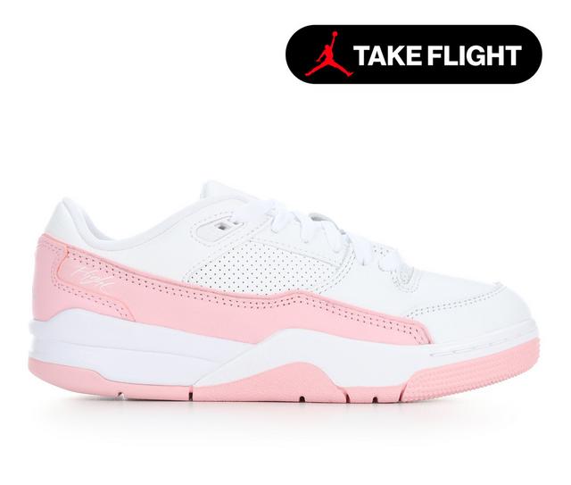 Kids' Jordan Big Kid Flight Court Sneakers in White/Pink color