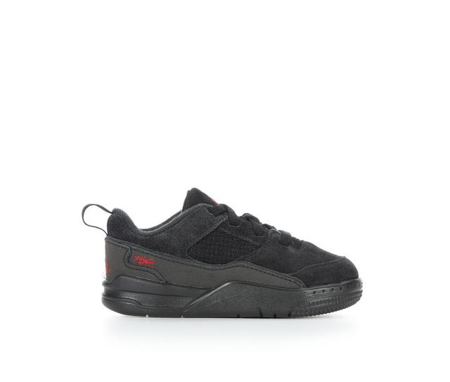 Kids' Jordan Infant & Toddler Flight Court Sneakers in Blk/Blk/Red/Gum color