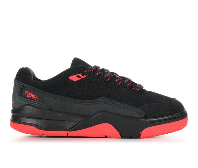 Kids' Jordan Big Kid Flight Court Sneakers in Black/Black/Red color