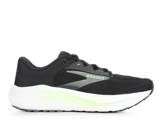 Men's Brooks Anthem 8 Running Shoes in Blk/White/Green color