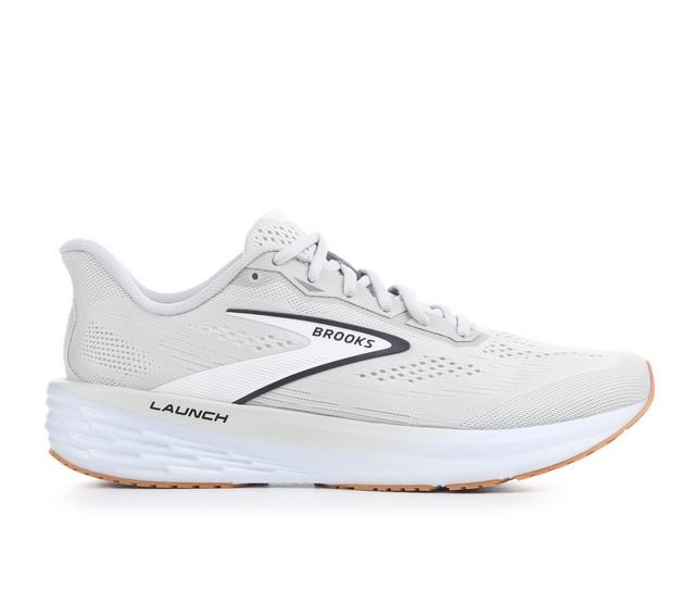 Men's Brooks Launch 12 Running Shoes in Grey/White/Gum color