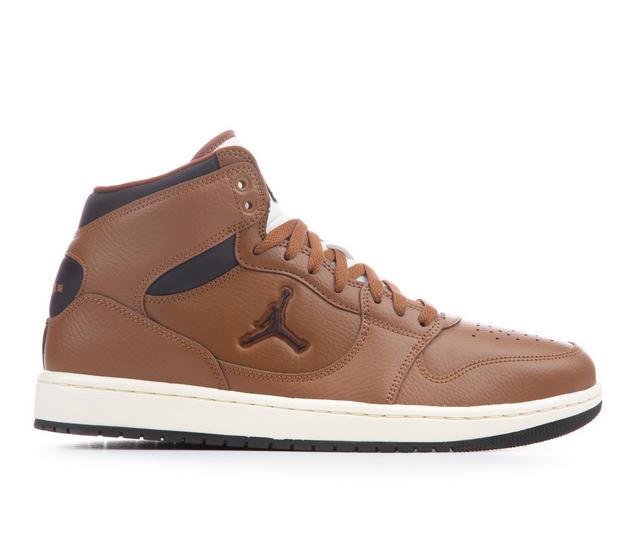 Men's Jordan Court Connect Mid Sneakers in Tan/Brown/Pearl color