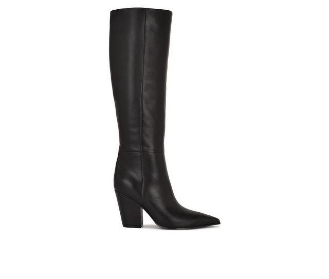 Women's Nine West Adera Knee High Boots in Black Leather color