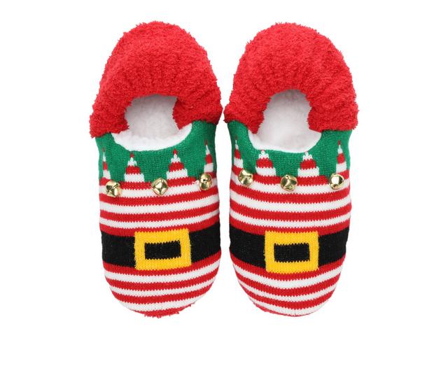 LEGALE Elf Jingle Bell Sherpa Lined Slipper Slippers in Red color
