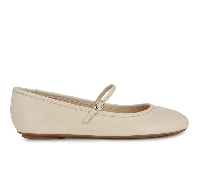 Women's Nine West Classik Flats in Ivory color