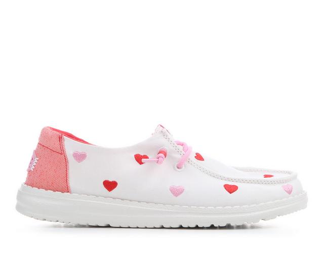Girls' HEYDUDE Wendy Embroidered Hearts in White/Multi color