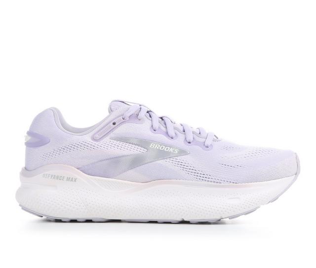 Women's Brooks Defyance Max Running Shoes in Lavendar/Silver color