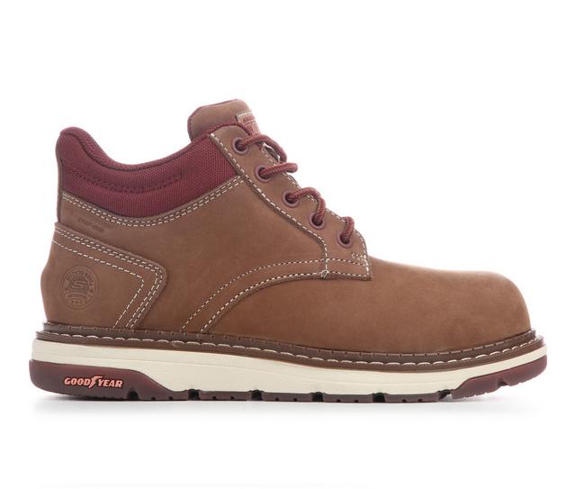 Skechers Work 108376 Flex Boot Work Shoes in Brown color