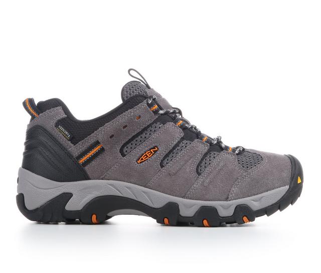Men's Keen Outdoor Headout Waterproof Hiking Hiking Boots in Steel Grey/Oran color