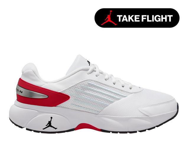 Men's Jordan Trunner Flow Sneakers in Wht/Red/Blk/Slv color