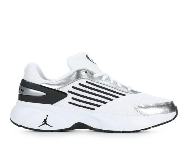 Men's Jordan Trunner Flow Sneakers in White/Blk/Met S color