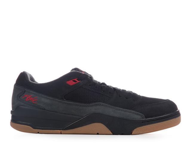 Men's Jordan Flight Court Low Sneakers in Black/Red/Gum color