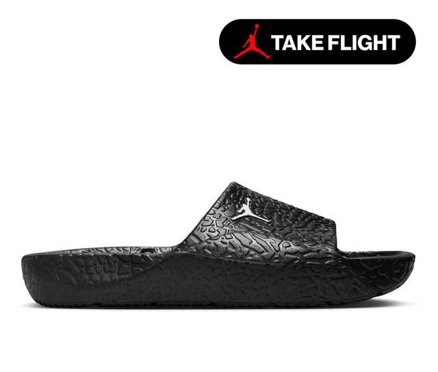 Adults' Jordan Franchise Shower Slides in Black/White color