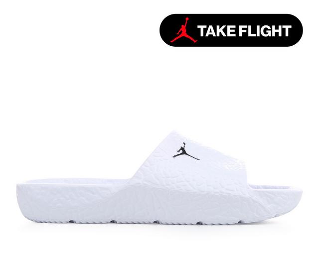 Adults' Jordan Franchise Shower Slides in White/Black color
