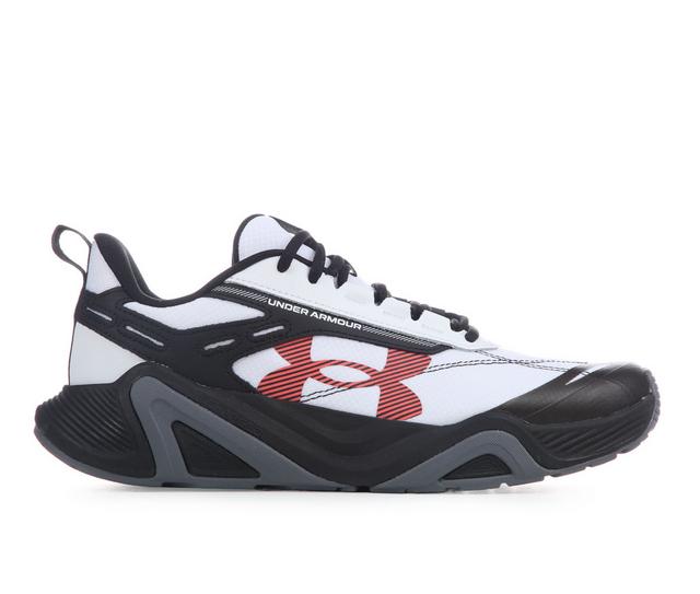 Men's Under Armour Charged Commit TR 5 Training Shoes in White/Black/Red color