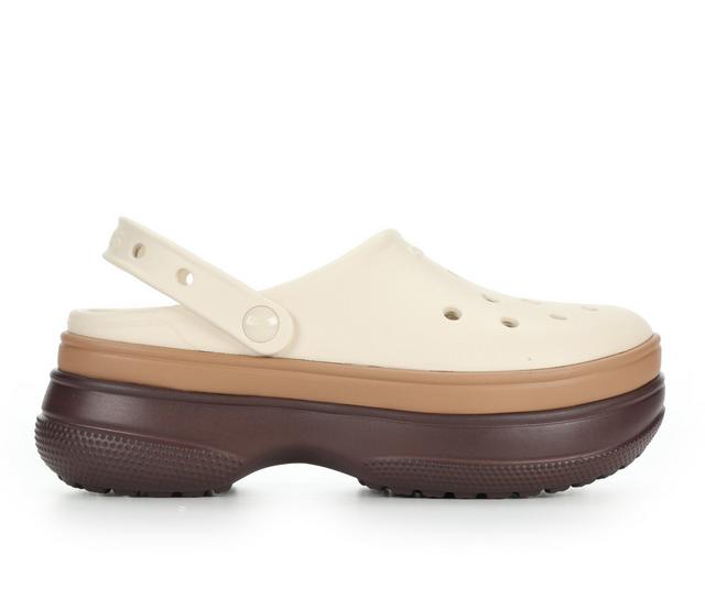Adults' Crocs Classic Stacked Clog in Mocha color