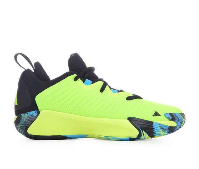 Boys' Adidas Big Kid Initiation J Basketball Shoes in Lemon/Blk/Aqua color