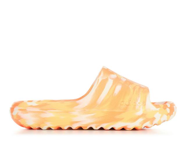 Kids' Adidas Little Kid & Big Kid Lumia Marble Sport Slides in Orange/White color