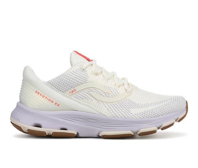 Women's Ryka Devotion X 2 Training Shoes in Egret White color