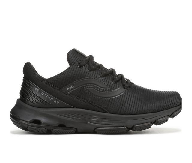 Women's Ryka Devotion X 2 Training Shoes in Black/Black color