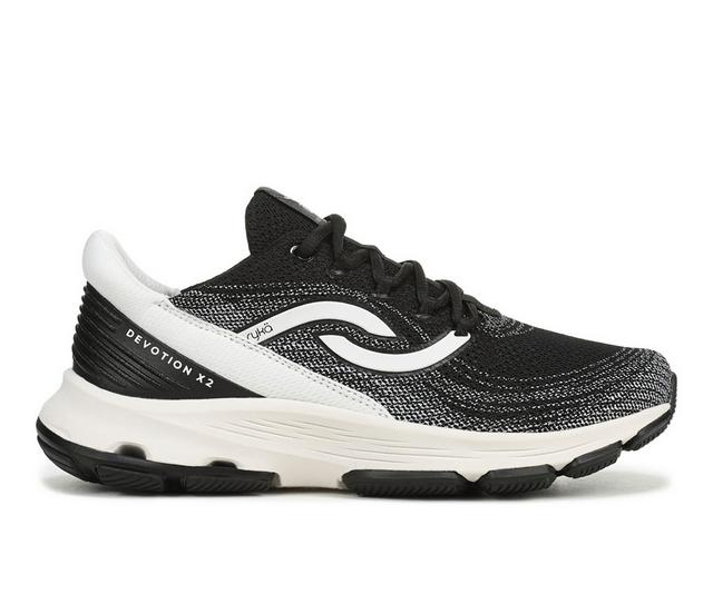 Women's Ryka Devotion X 2 Training Shoes in Black/White color