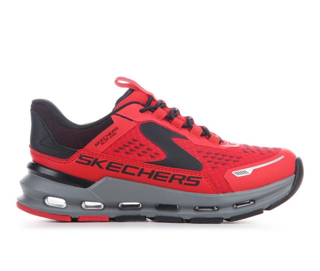 Kids' Skechers Little Kid Glide-Step Slip In Running Shoes in Red/Gry/Blk color