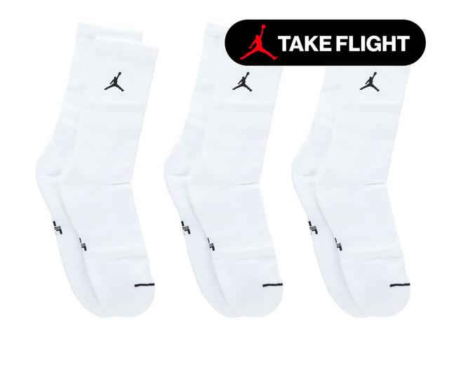 Jordan 3P Everyday Cushioned Jumpman Crew in White color