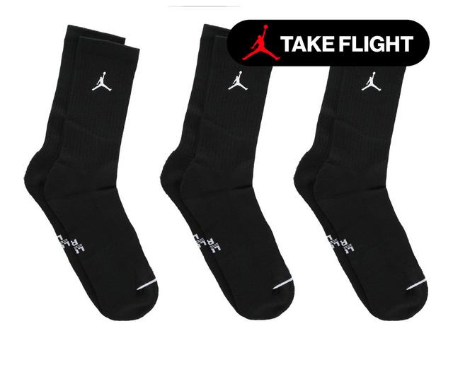 Jordan 3P Everyday Cushioned Jumpman Crew in Black color