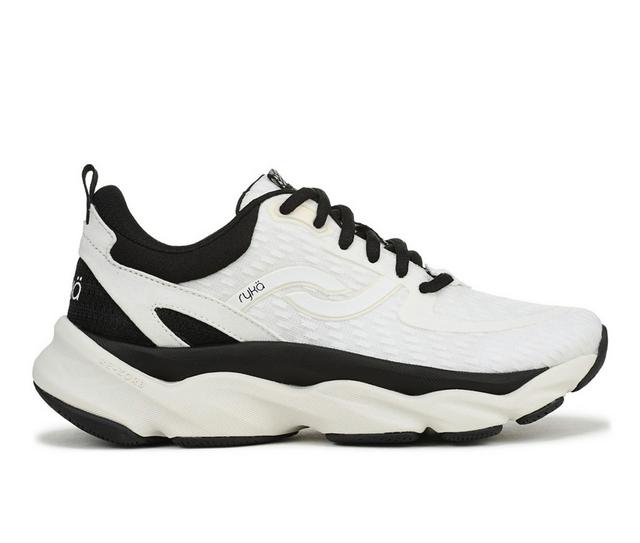 Women's Ryka Rezorb Max Walking Shoes in White/Black color