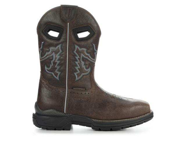 Men's Justin Boots Warhawk Composite Toe Cowboy Boots in Brown color