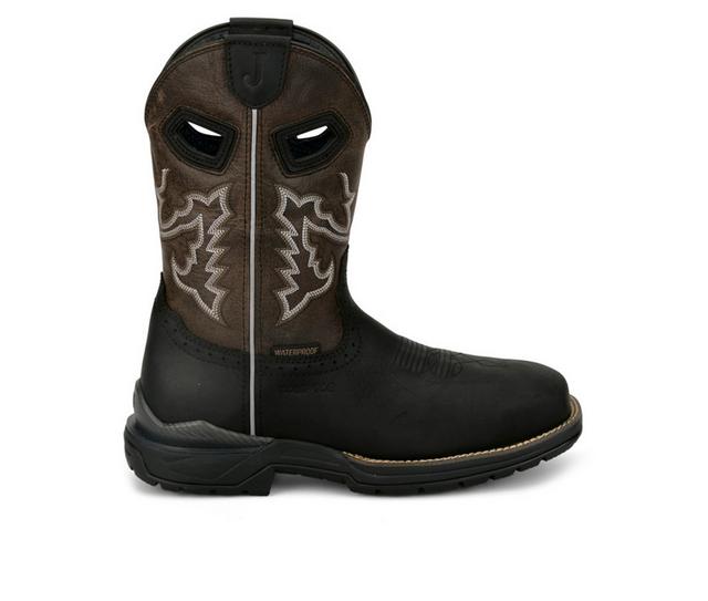 Men's Justin Boots Warhawk Composite Toe Cowboy Boots in Black color