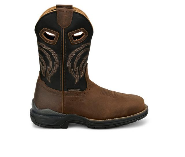 Men's Justin Boots Warhawk Composite Toe Cowboy Boots in Brown/Black color