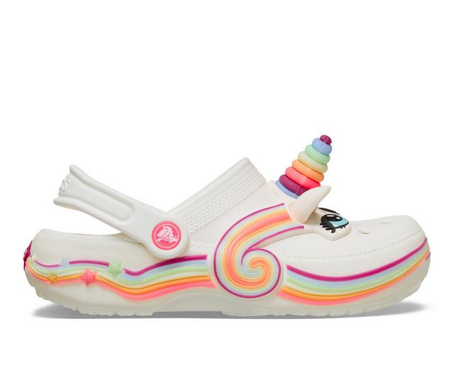 Girls' Crocs Little Kid & Big Kid Fun Lab Lights Clogs in Chalk/Multi color
