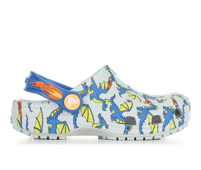 Kids' Crocs Toddler Classic Dragon Clog in Atmosphere Blue color