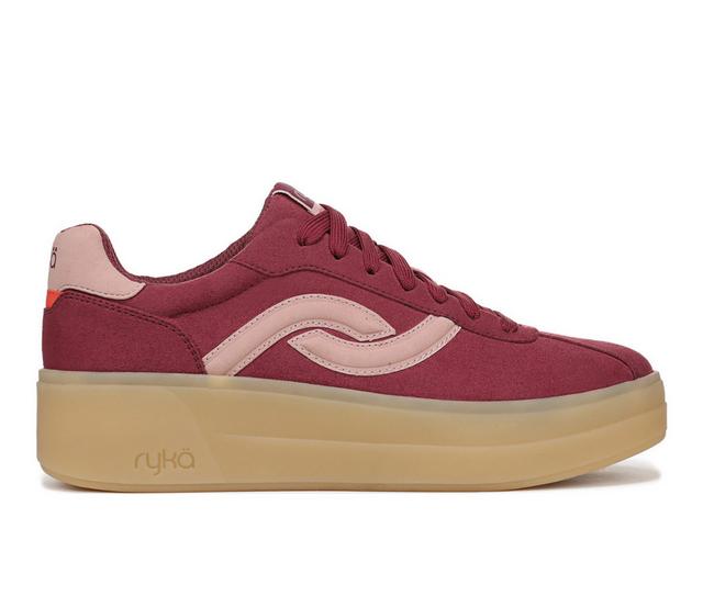 Women's Ryka Viv Max Platform Sneakers in Berry Red color